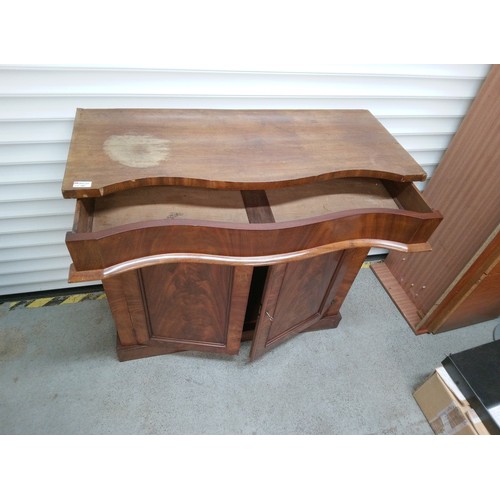 785 - Mahogany Inlaid Side Board with drawer and locking cupboard with Key ( inlay needs attention as pict... 