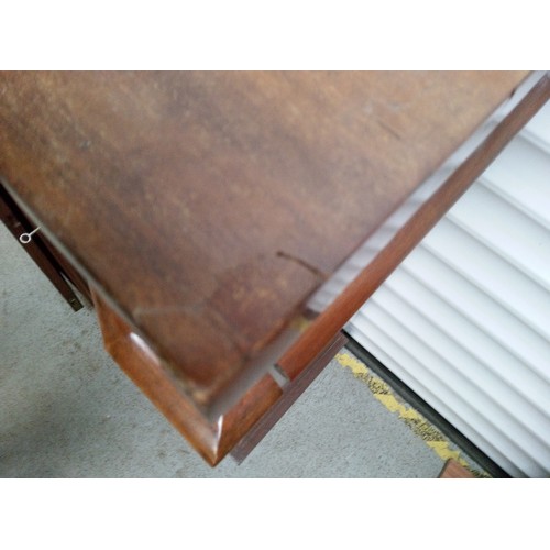 785 - Mahogany Inlaid Side Board with drawer and locking cupboard with Key ( inlay needs attention as pict... 