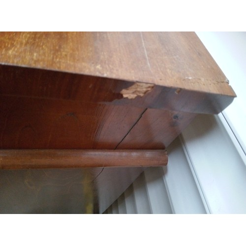 785 - Mahogany Inlaid Side Board with drawer and locking cupboard with Key ( inlay needs attention as pict... 