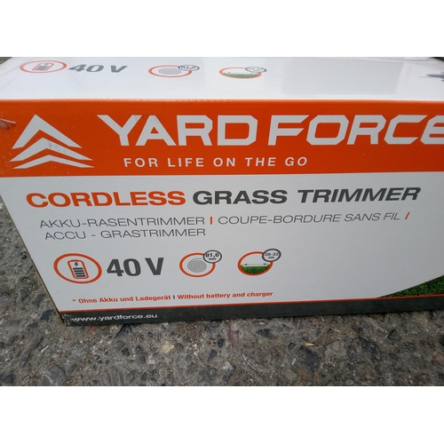 164 - Yard Force Cordless Strimmer in Original Packaging