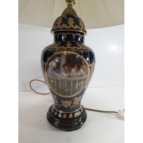 389 - A Sevres Style Electric Lamp