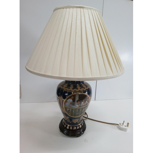 389 - A Sevres Style Electric Lamp