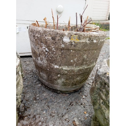 71 - 3 x Concrete Urn Planters and 1 x Concrete Barrel Style Planter