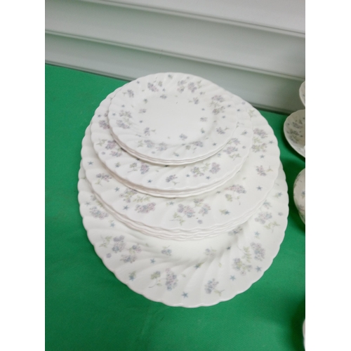 791 - Wedgewood April Flowers Part Dinner Service : 1 x Butter Dish, 1 x Gravy Boat with Saucer, 1 x Milk ... 