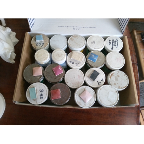 109 - A Quantity of Unpainted Bisque Pottery Items, Paints etc.