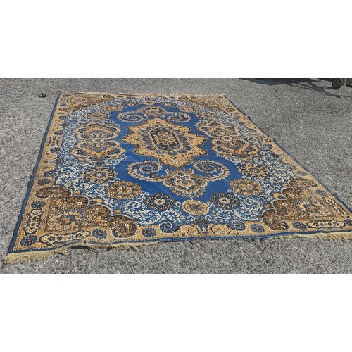 1290 - Worn Patterned Rug with Damage as Pictured 330cm x 250cm