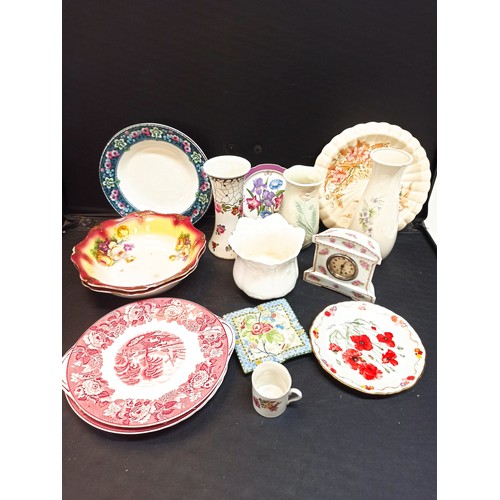 1267 - An Assortment of Vintage China, Including Bowls, Clocks and Vases