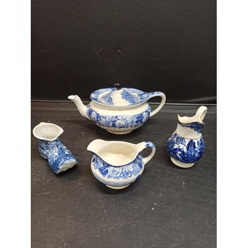 1102 - A Selection of Blue and White China including, Spode, Enoch Wood and More