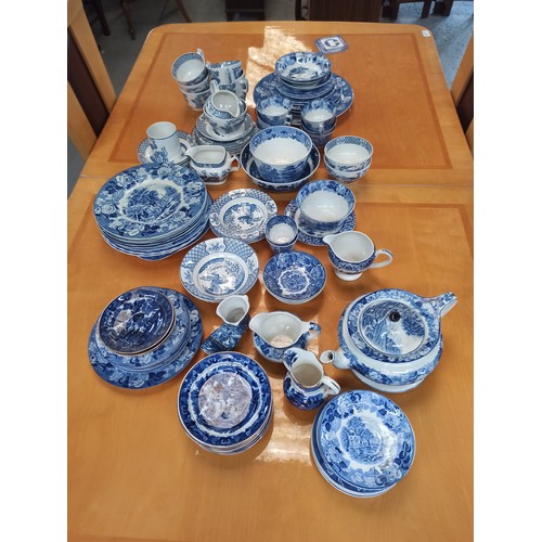 1102 - A Selection of Blue and White China including, Spode, Enoch Wood and More