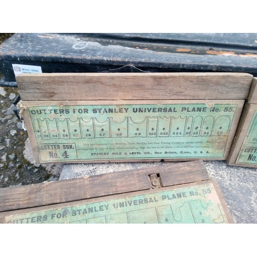 211 - Stanley Universal Plane no. 55 with Cutter Box no. 1 - 4 all Complete