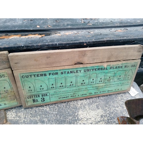 211 - Stanley Universal Plane no. 55 with Cutter Box no. 1 - 4 all Complete