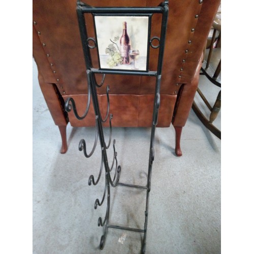 794 - Black Metal Wine Rack