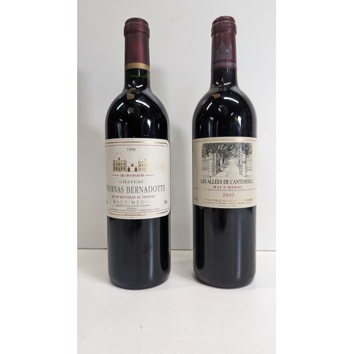 366 - A 1998 Bottle of Chateau Fournas Bernadotte and Les Allees de Cantermerle Haut Medoc 2003