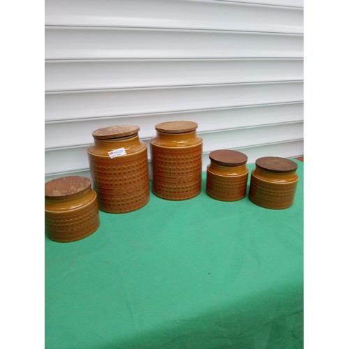 762 - Hornsea Saffron Storage Jars x 5