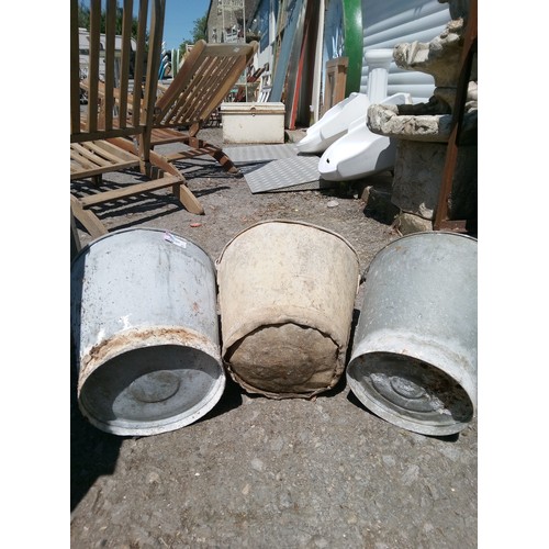 52 - 3 x Galvanised Buckets