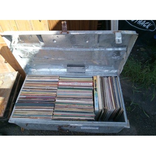 738A - A Metal Trunk Full of Mixed Vinyl LP Records