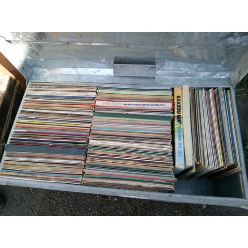 738A - A Metal Trunk Full of Mixed Vinyl LP Records