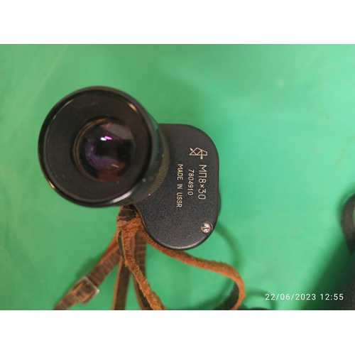 683 - Monoculars MN8 x 30 1780491D Made in USSR and MN2 8 x 30 Made in the USSR