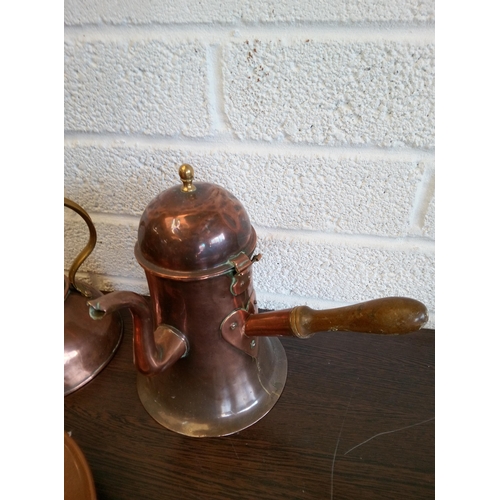 710 - Georgian Coffee Pot and other Copperware.