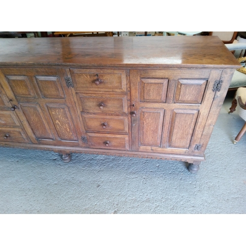 707 - Large Oak Sideboard with 8 Drawers 3 Cupboards all with keys.
250cm L x 102cm H x 54cm D