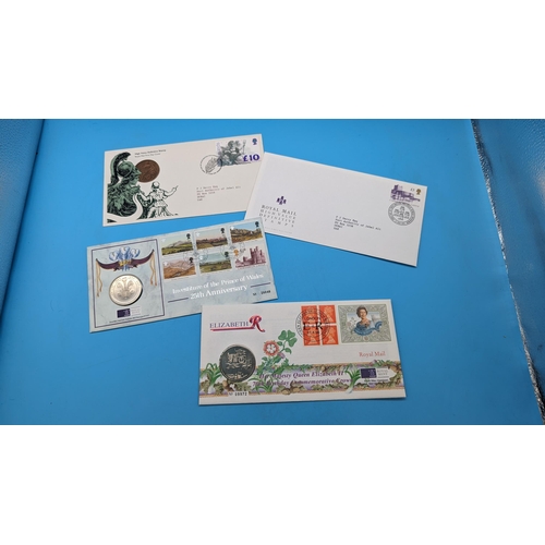 926 - Royal Mail High Value Definite £10 and £3 Stamp First Day Covers with 2 x Coin Covers