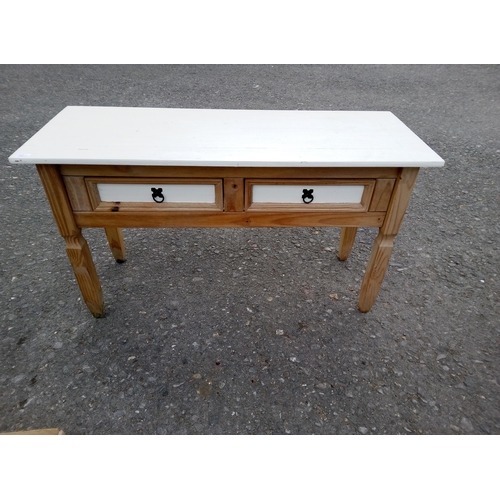 919 - White Painted Console Table with 2 Drawers.
72cm H x 127cm W x 48cm D