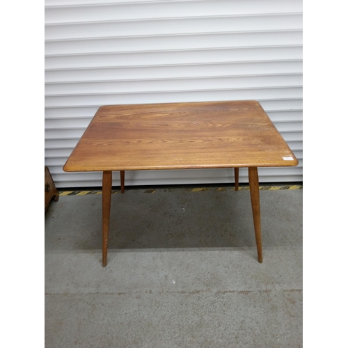 965 - Ercol Style Kitchen Table with Lower Shelf 
73cm H x 99cm W x 69cm D