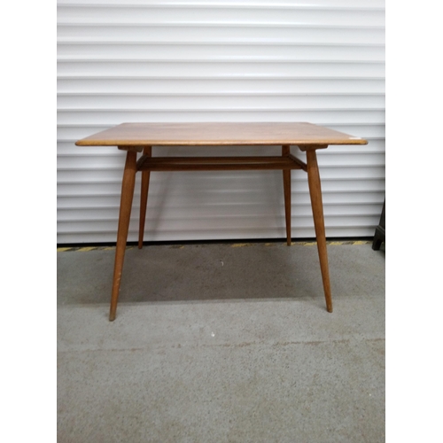 965 - Ercol Style Kitchen Table with Lower Shelf 
73cm H x 99cm W x 69cm D