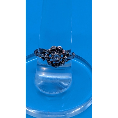 735 - 8ct rose gold vintage style ring, set with a cluster of rose cut diamonds.  Diamonds approx. 0.24ct
... 