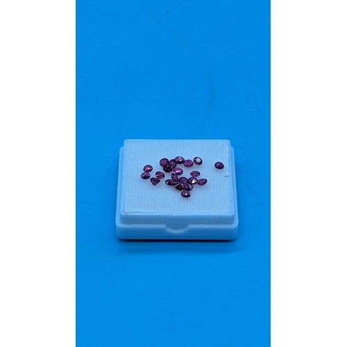 752 - A parcel of 22 loose rubies.  4.32ct total.  Boxed