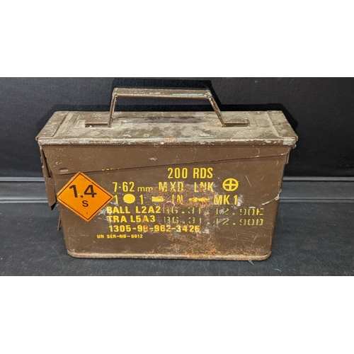 1610 - An Ammunition Tin 7.62MM 200 RDS.