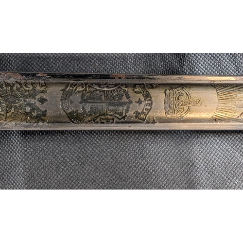 1501 - Major General M.C.M Wills's George V Wilkinson Officers Sword with Sharkskin Grip Engraved 