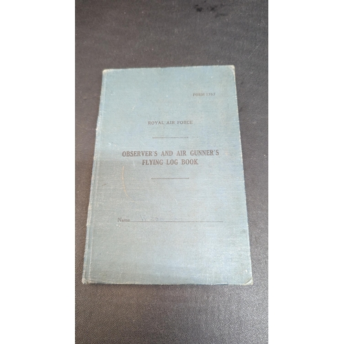 1732 - A 1942 Royal Airforce Observers and Air Gunners Flying Log Book ( Sparsely Filled)