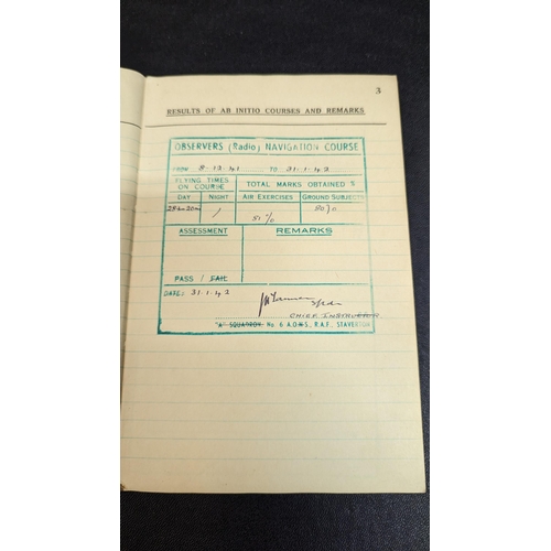 1732 - A 1942 Royal Airforce Observers and Air Gunners Flying Log Book ( Sparsely Filled)