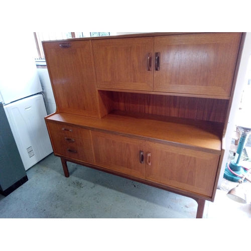 953 - G Plan Sideboard with 3 Drawers , Drinks Cabinet and 4 Cupboards. 145cm H x 160cm W x 46cm D.