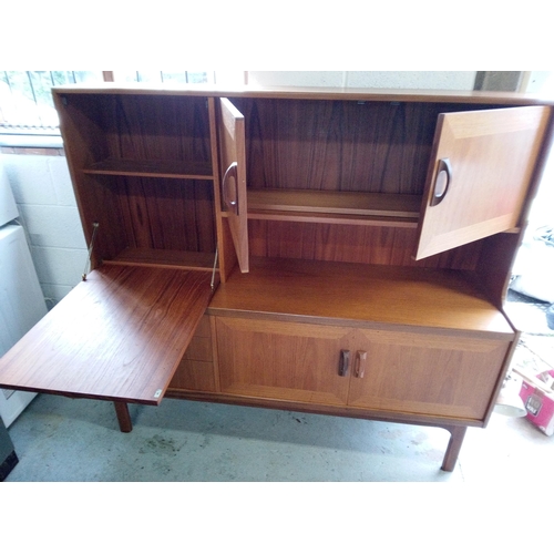 953 - G Plan Sideboard with 3 Drawers , Drinks Cabinet and 4 Cupboards. 145cm H x 160cm W x 46cm D.