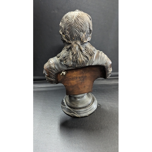 706B - A Bronze Bust of King George II Signed J Hamilton 1743 on Marble Plinth 36cm Tal - 7.2 KG in weight