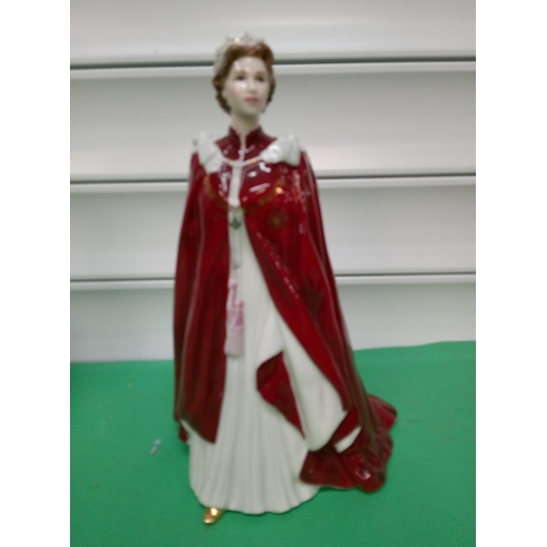 865 - Royal Worcester Queens 80th Birthday Figure and Franklin Porcelain Marie Antoinette Figure.