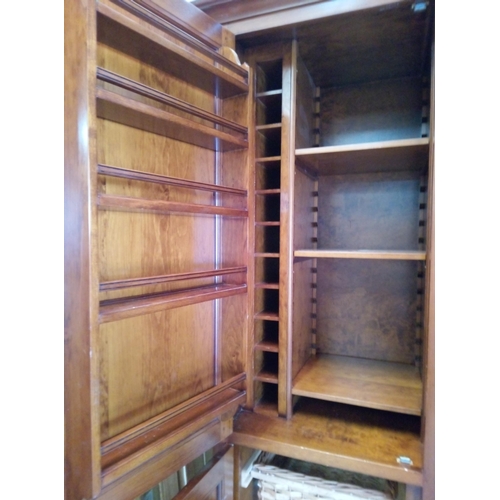 700 - A Large Freestanding Hardwood Closet, handmade by Chalon. 230cm H x 135cm. Has a selection of basket... 