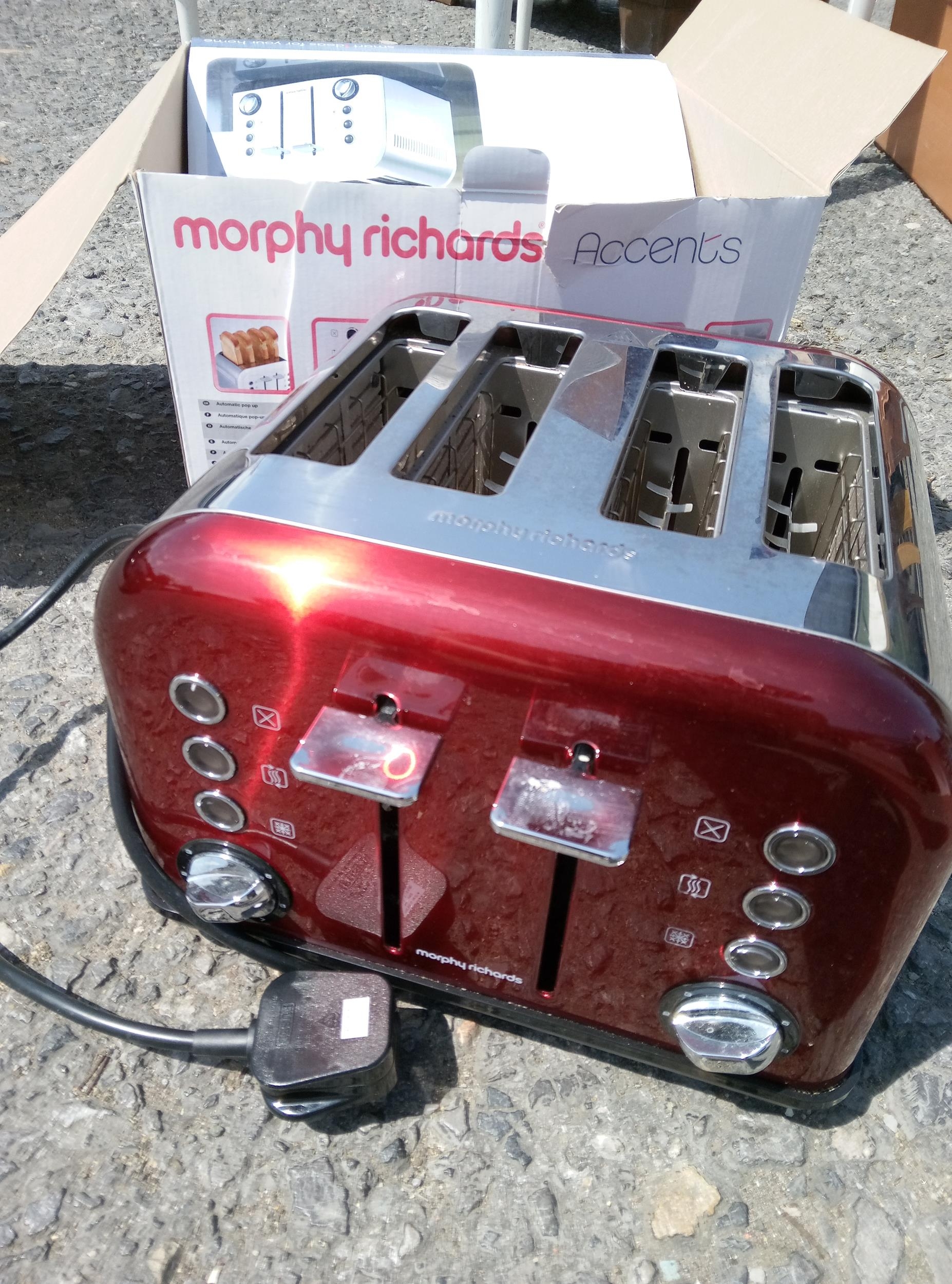 Morphy Richards 4 Slice Toaster in Red with Box