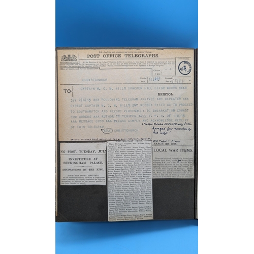 1500 - The Medal Group of Major Maitland Cecil Melville Wills 1891-1966 and Leatherbound Scrapbook.
Charter... 