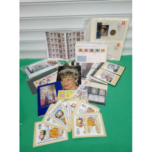 946B - Collection of Stamps, Postcards and Coins with Royal Subjects.