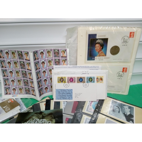 946B - Collection of Stamps, Postcards and Coins with Royal Subjects.