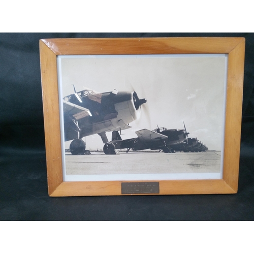 1742 - A Framed Photograph of Royal Navy Hellcats with Brass Plate engraved to 