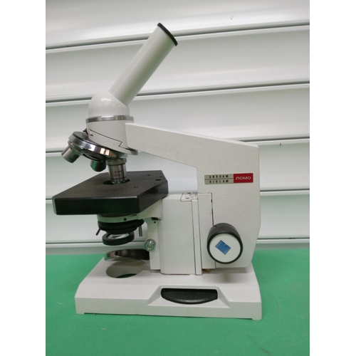 679 - Nomo Microscope With Slides, Lenses and More in Wooden Case.