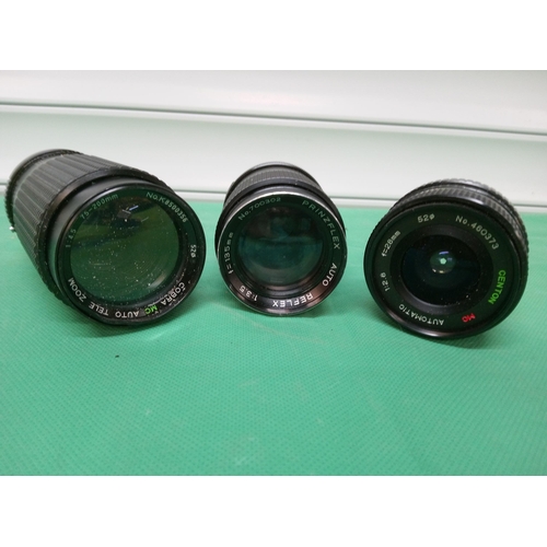 689 - Prinz Flex 135mm S/R Lens, Cobra Telezoom 75-200 Lens, Centon Automatic no 460373.