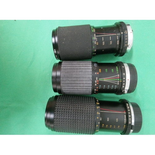 685 - Bell and Howell 80-205mm, Clubman 80-200mm and Vivitar 80-200mm Lenses.