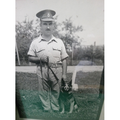 1602 - Vintage Pictures of Army Dog Handler and A Battalion. (x2)