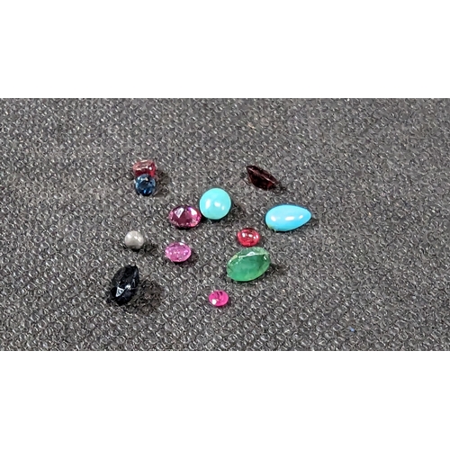 790 - Mixed Parcel of Loose Gemstones Including Turquoise, Sapphire, Ruby and Garnet etc. 3,48ct