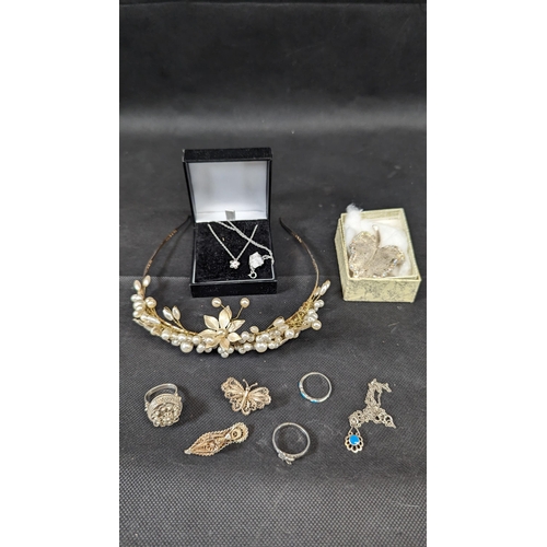 804 - A Quantity of Silver and Costume Jewellery.